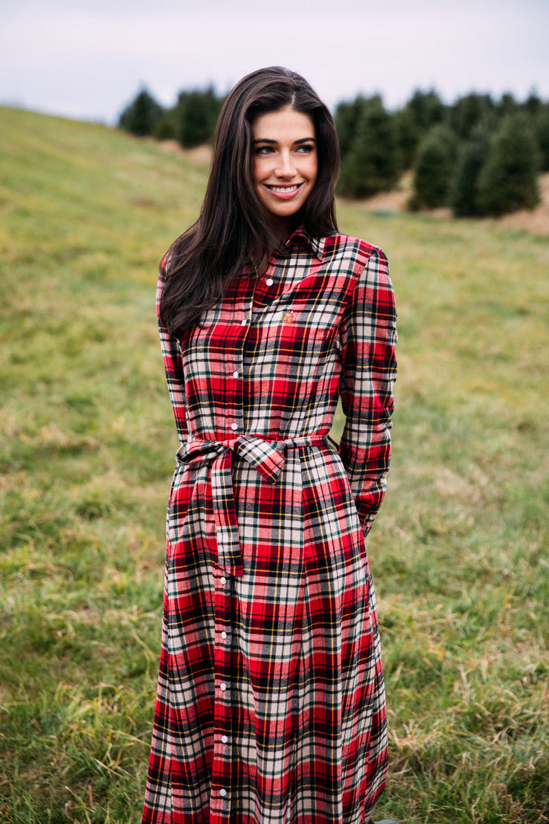 Winter Hearth Flannel Maxi Dress