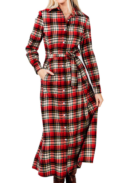 long winter shirt dress Hearth Flannel Maxi 0 length mother SHV1 Kimchi Blue Sz XS Color:Desert Blue