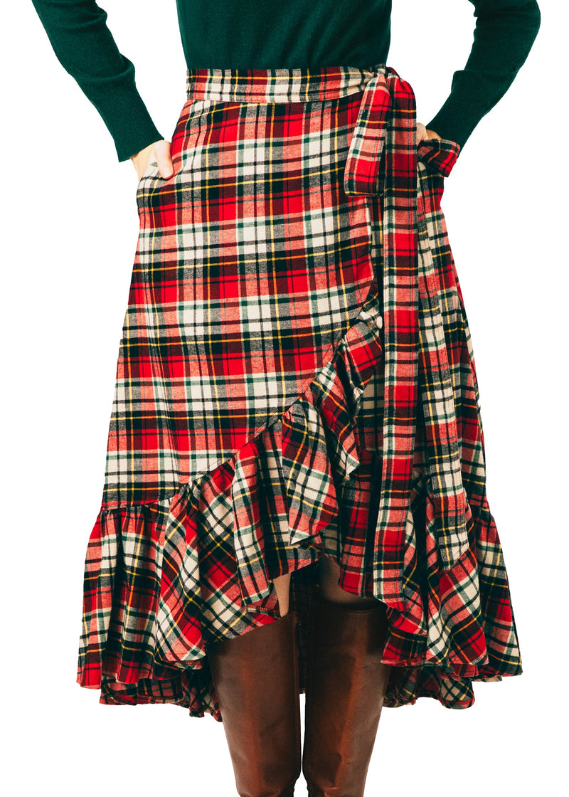 Winter Hearth Flannel Ruffle Skirt
