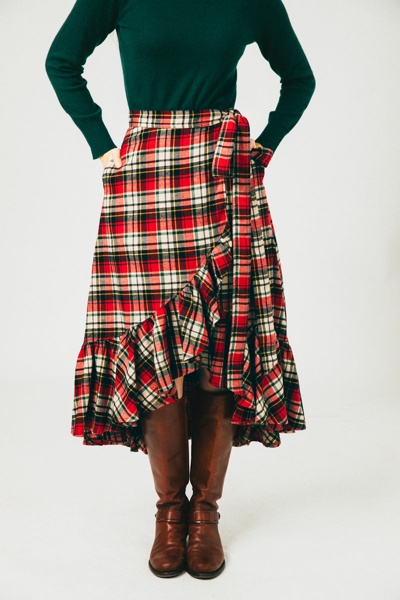 Winter Hearth Flannel Ruffle Skirt