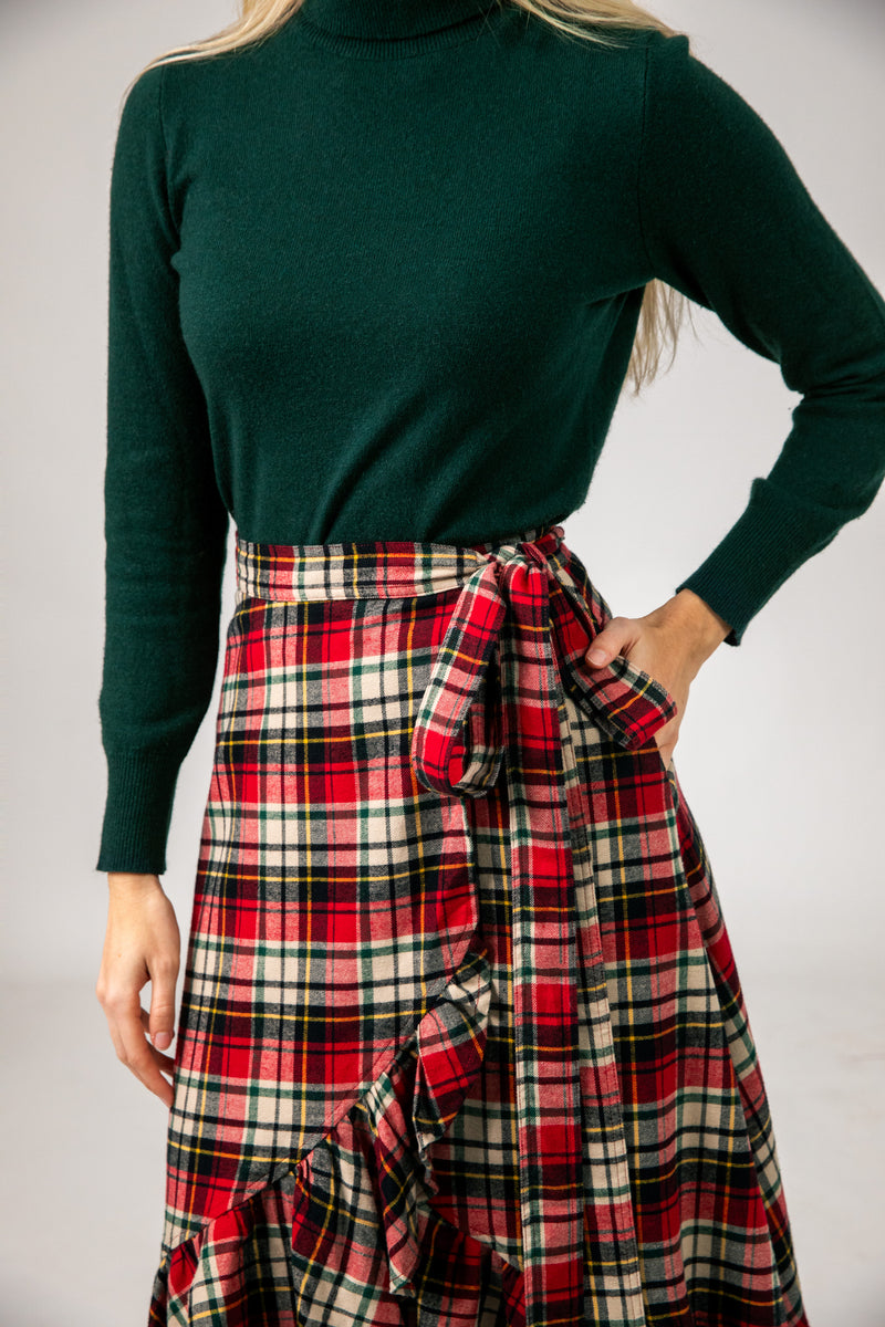 Winter Hearth Flannel Ruffle Skirt
