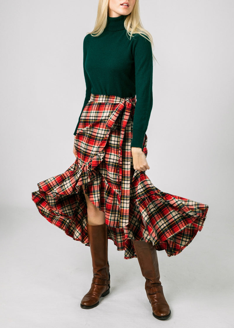 Winter Hearth Flannel Ruffle Skirt