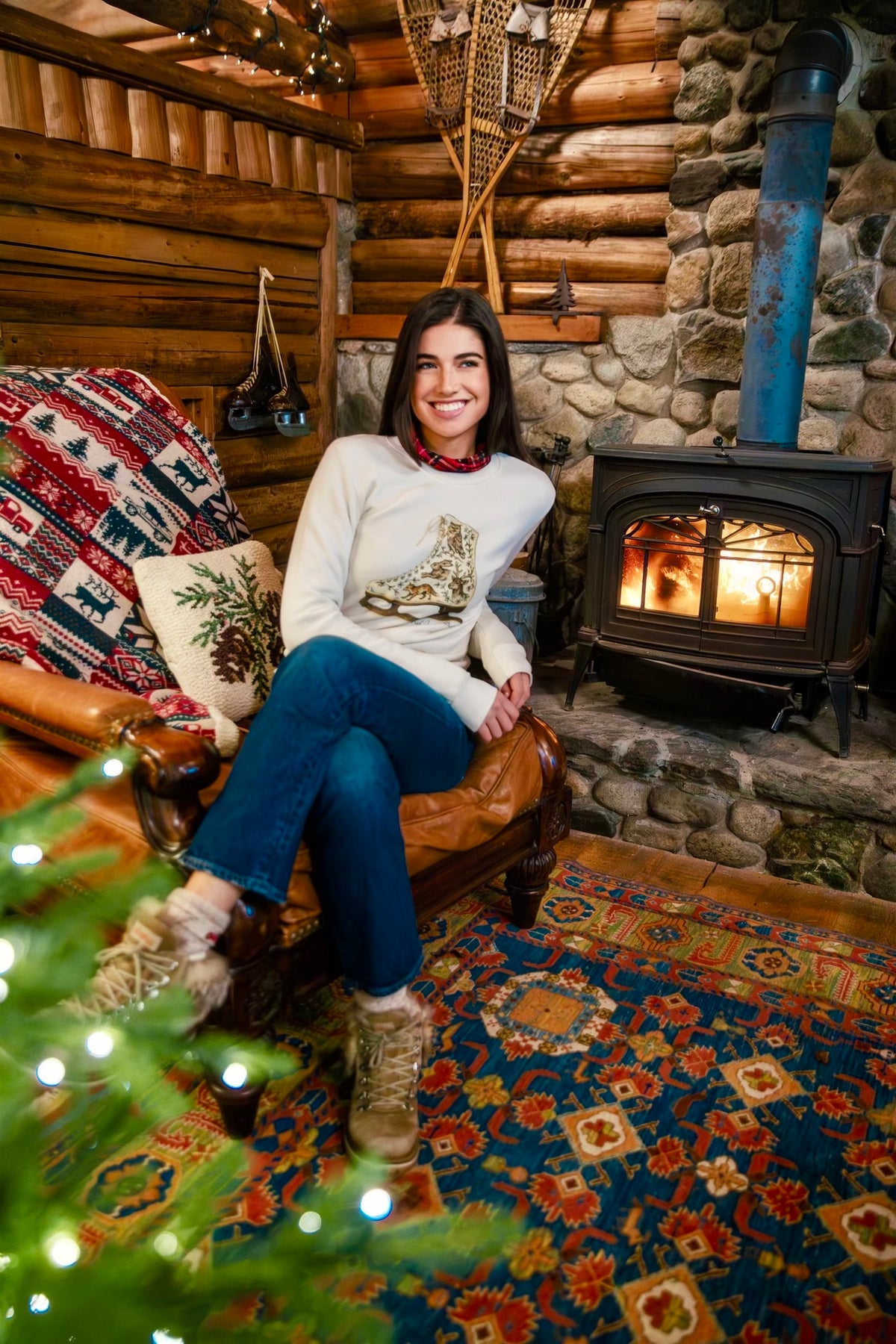 Woodland Ice Skate Crewneck Sweatshirt