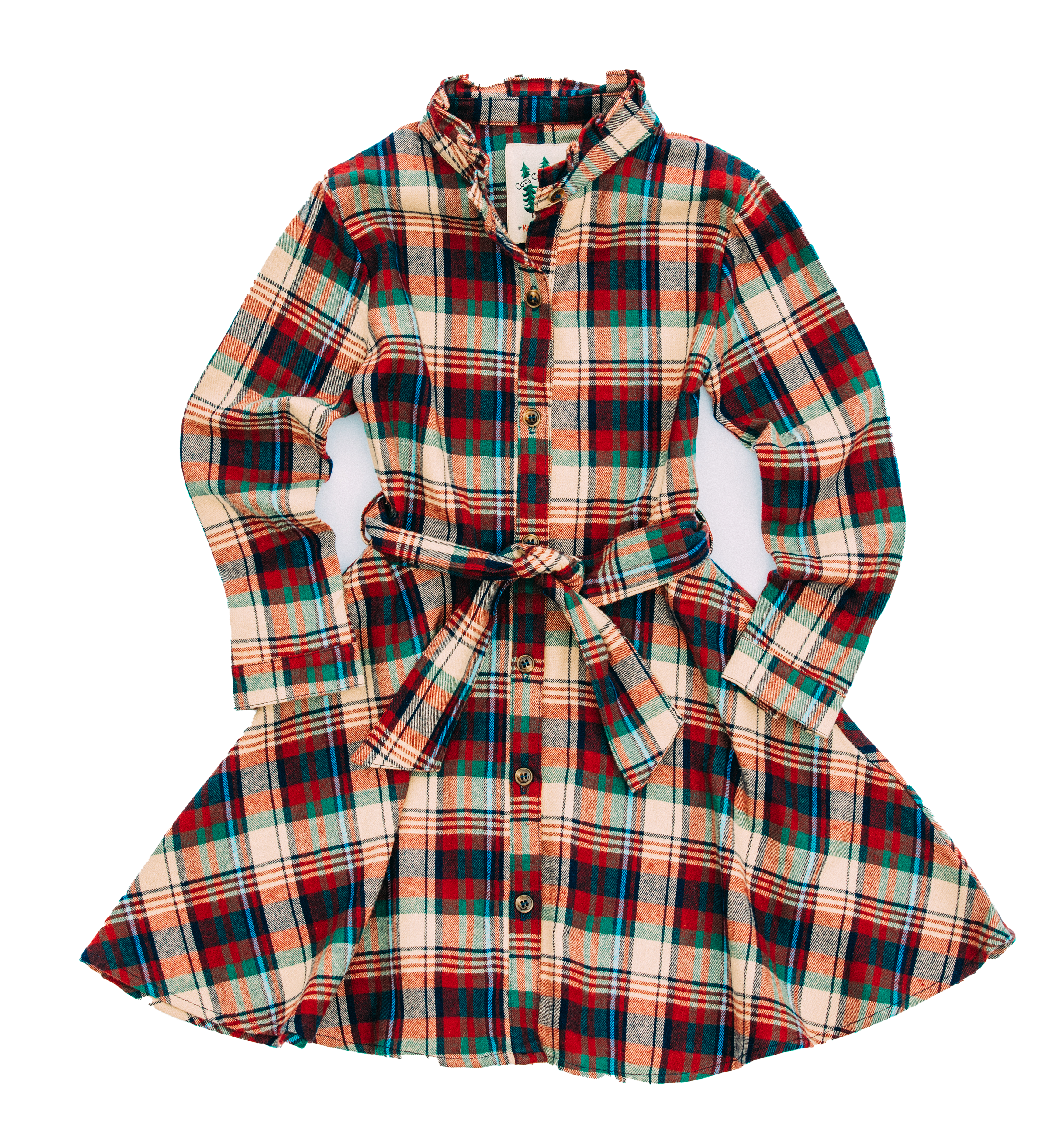 Apple Cinnamon Kids Flannel Dress