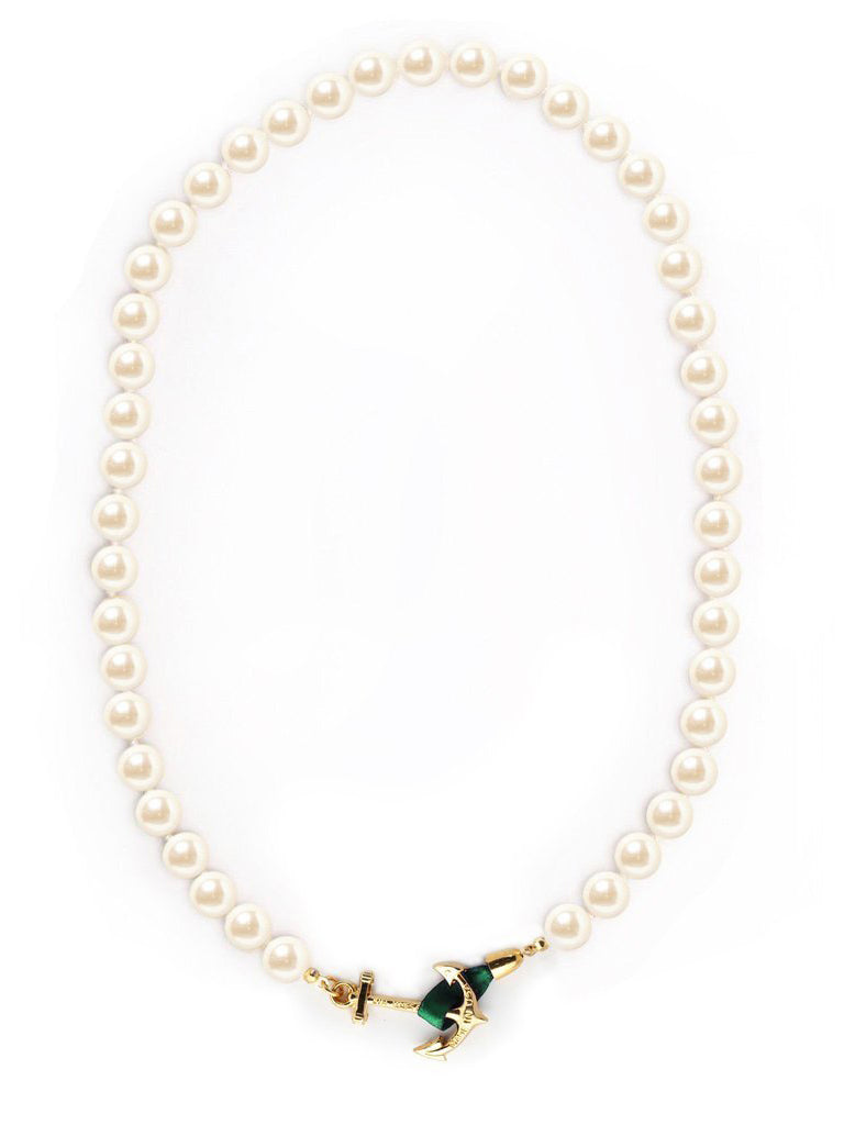 Valerie Pearl Necklace with Anchor Clasp