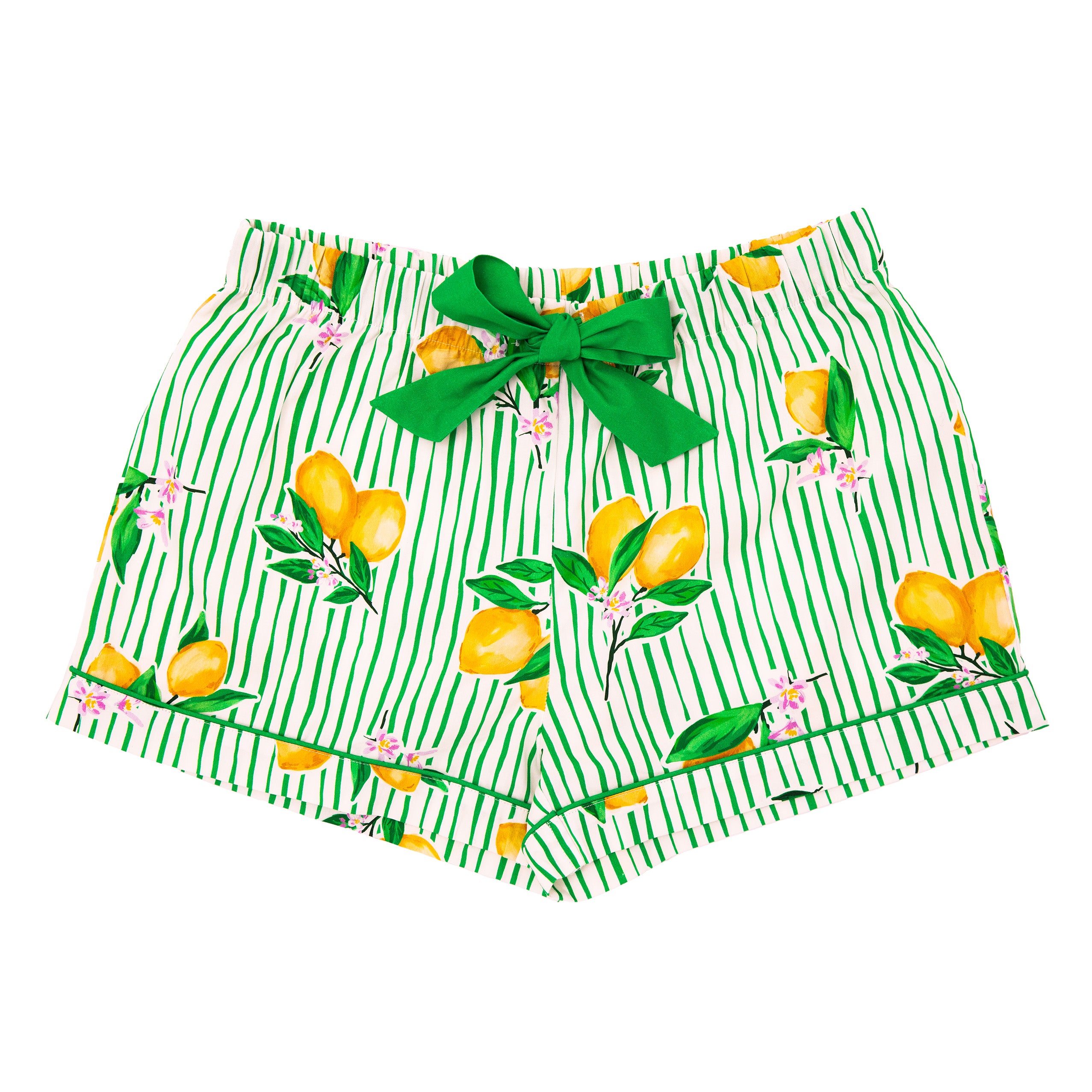 Lemon Grove Drawstring Shorts Pajama Set