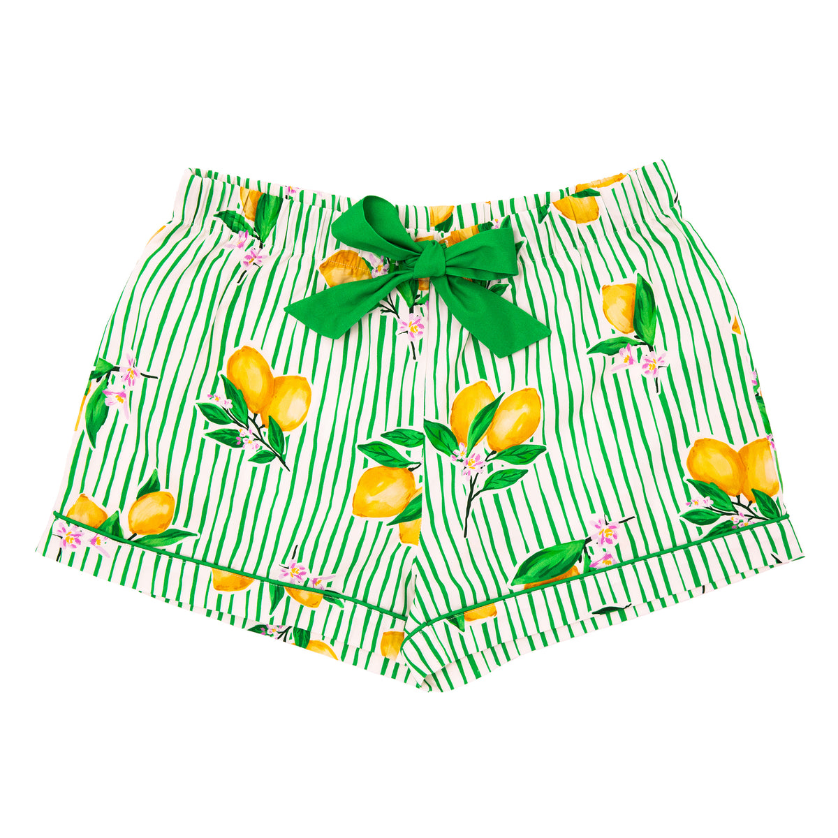 Lemon Grove Drawstring Shorts Pajama Set