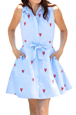 KJP Women's Lobster Bay Striped Oxford Shirtdress in Blue and White M KJP Women's Lobster Bay Striped Oxford Shirtdress in Blue and White M