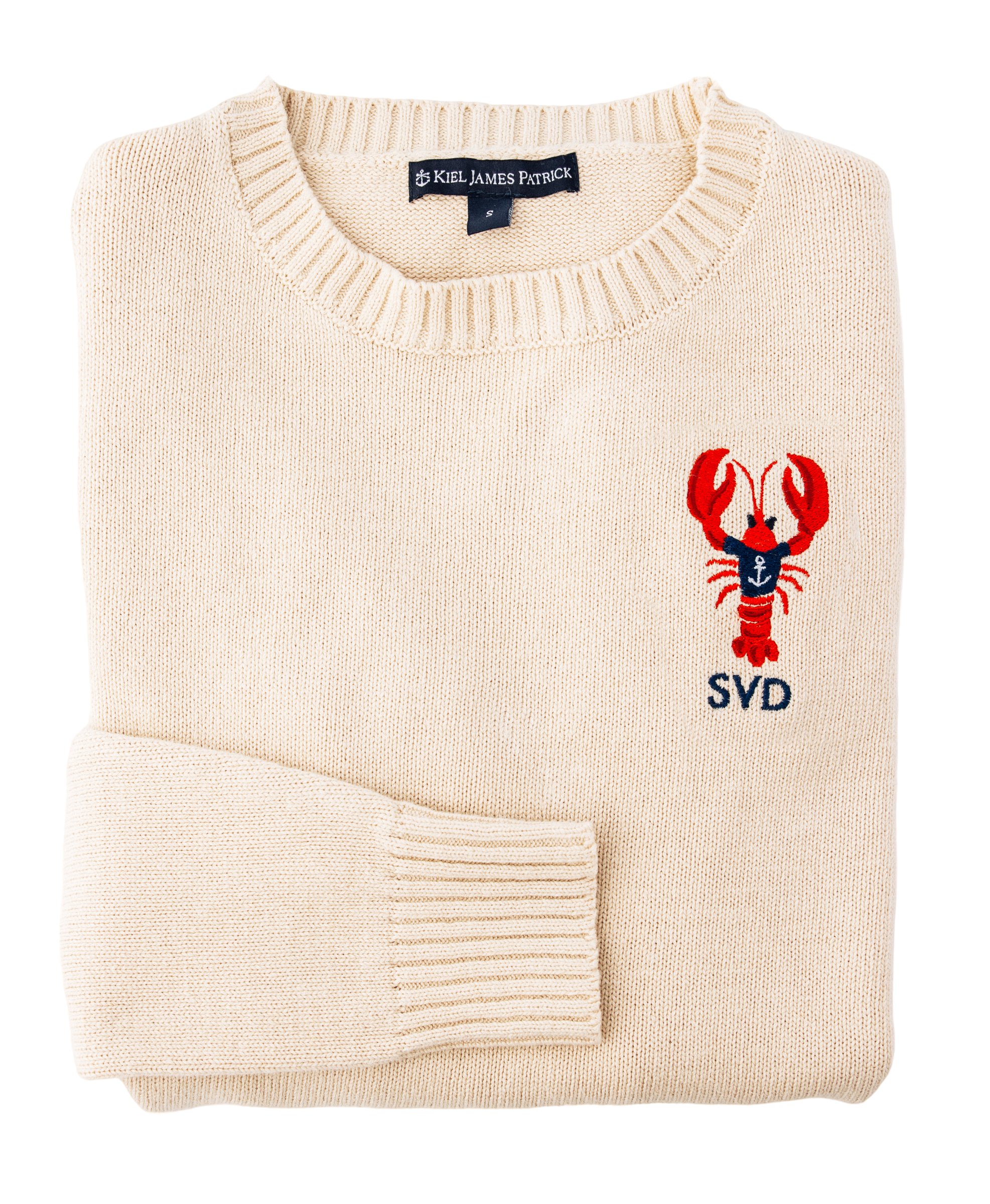 Nautical Lobster Embroidered Monogram Sweater - Women's