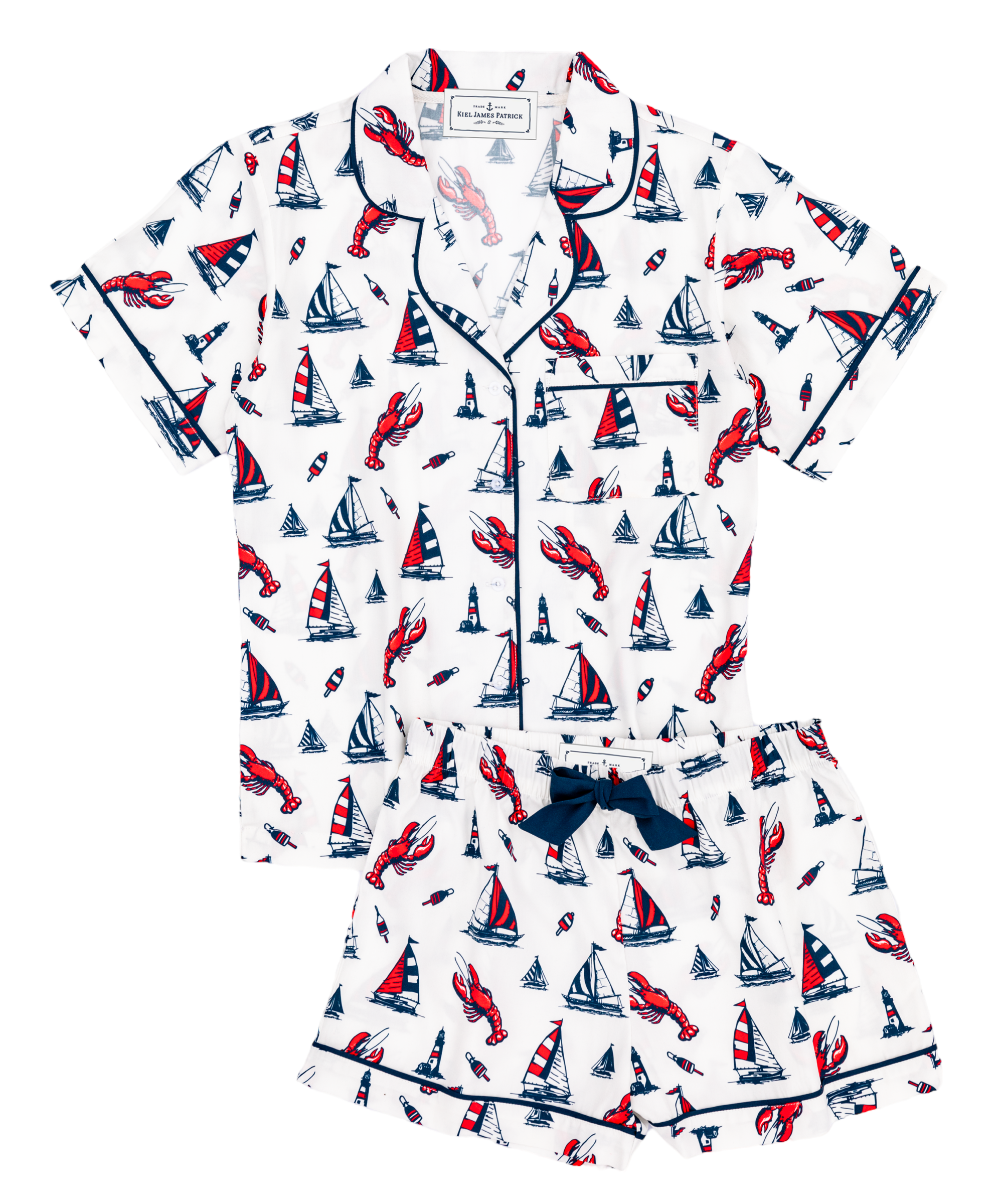 Lobster Buoy Drawstring Shorts Pajama Set