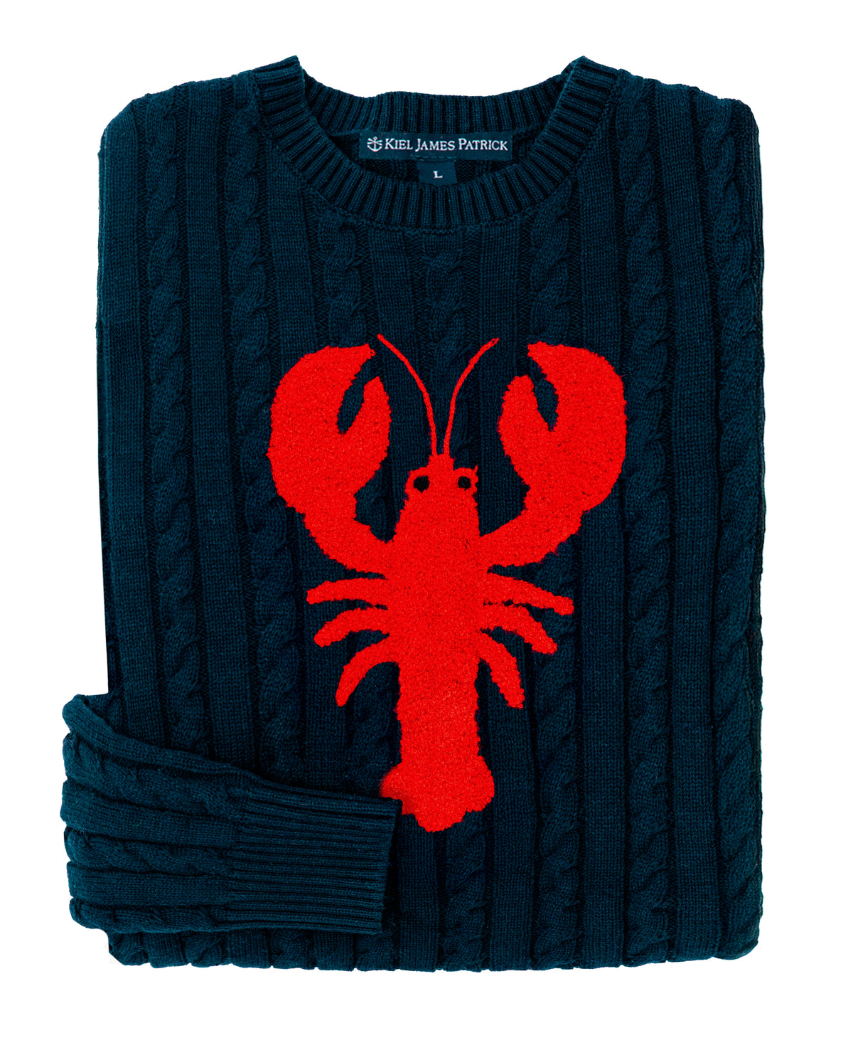 Lobster Cable Knit Sweater in Navy