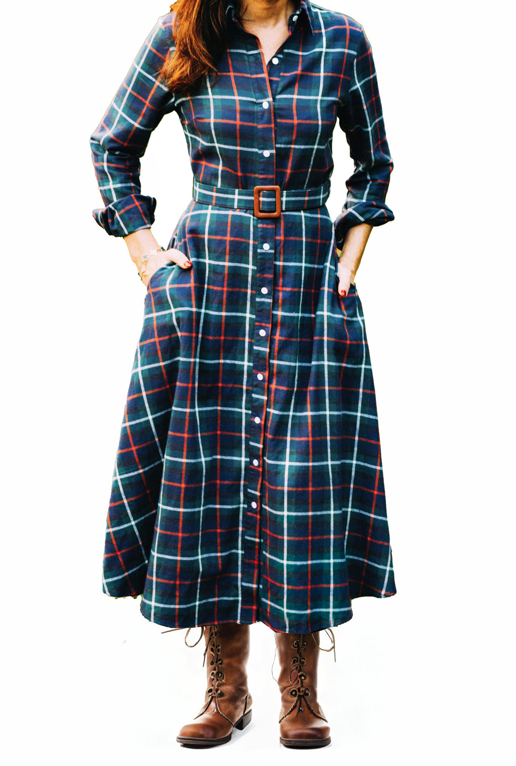 Long sleeve hot sale flannel dress