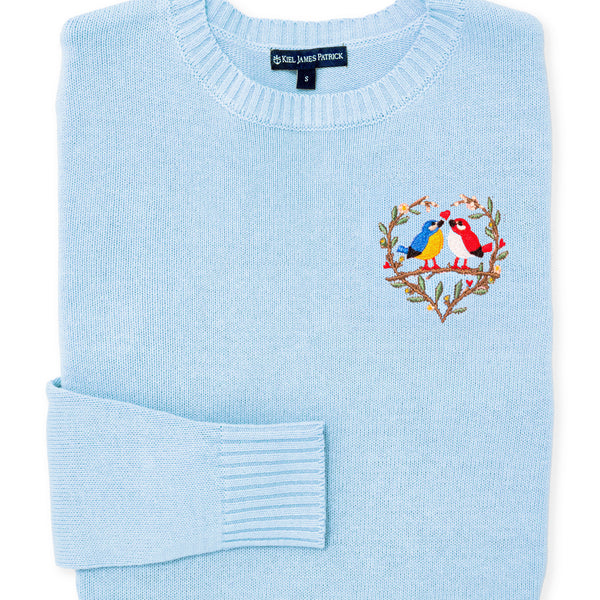 LoveBirdsBlueEmbroiderySweater