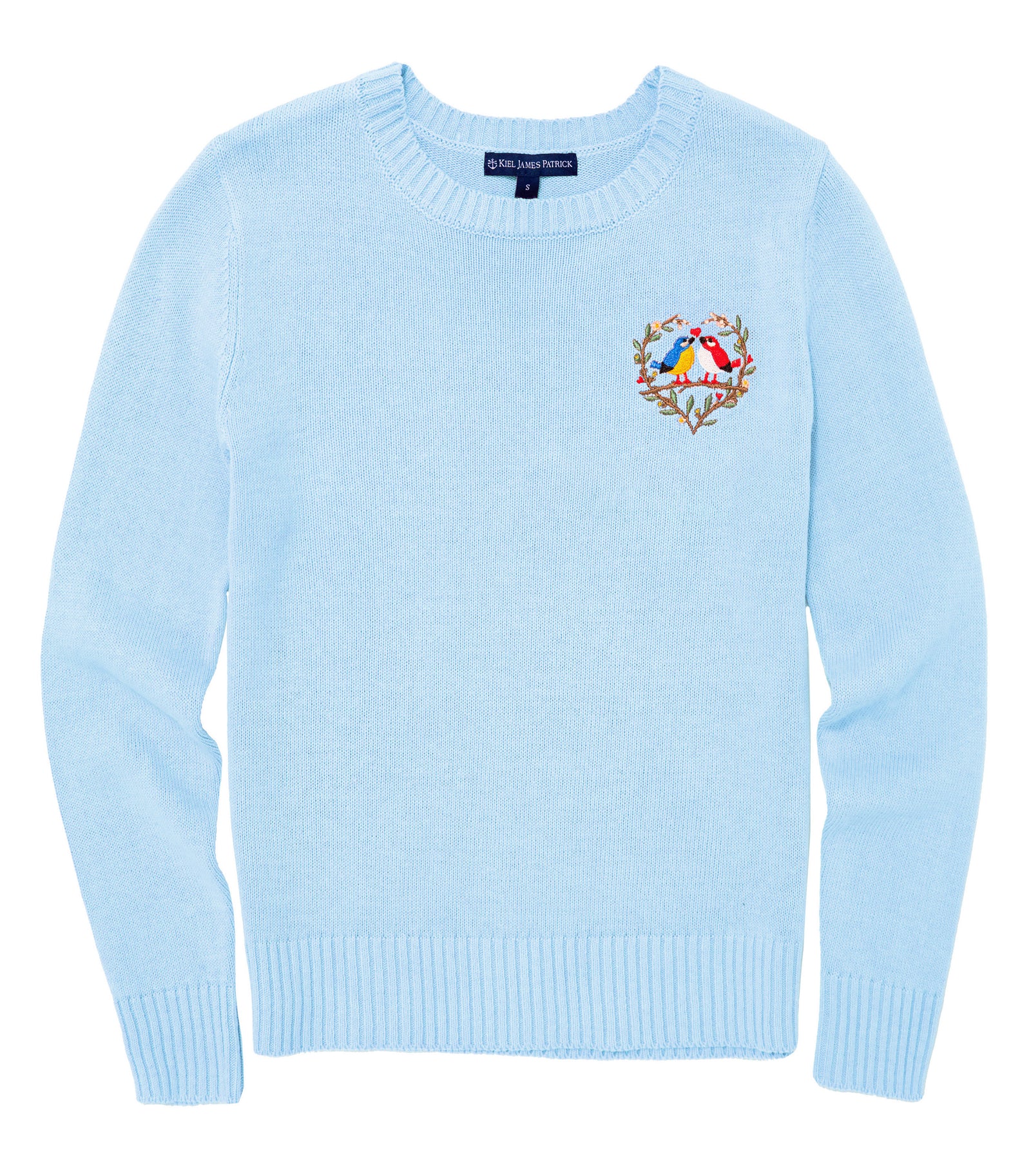 KJP Women's Lovebirds Embroidered Cotton Crewneck Sweater in Pink
