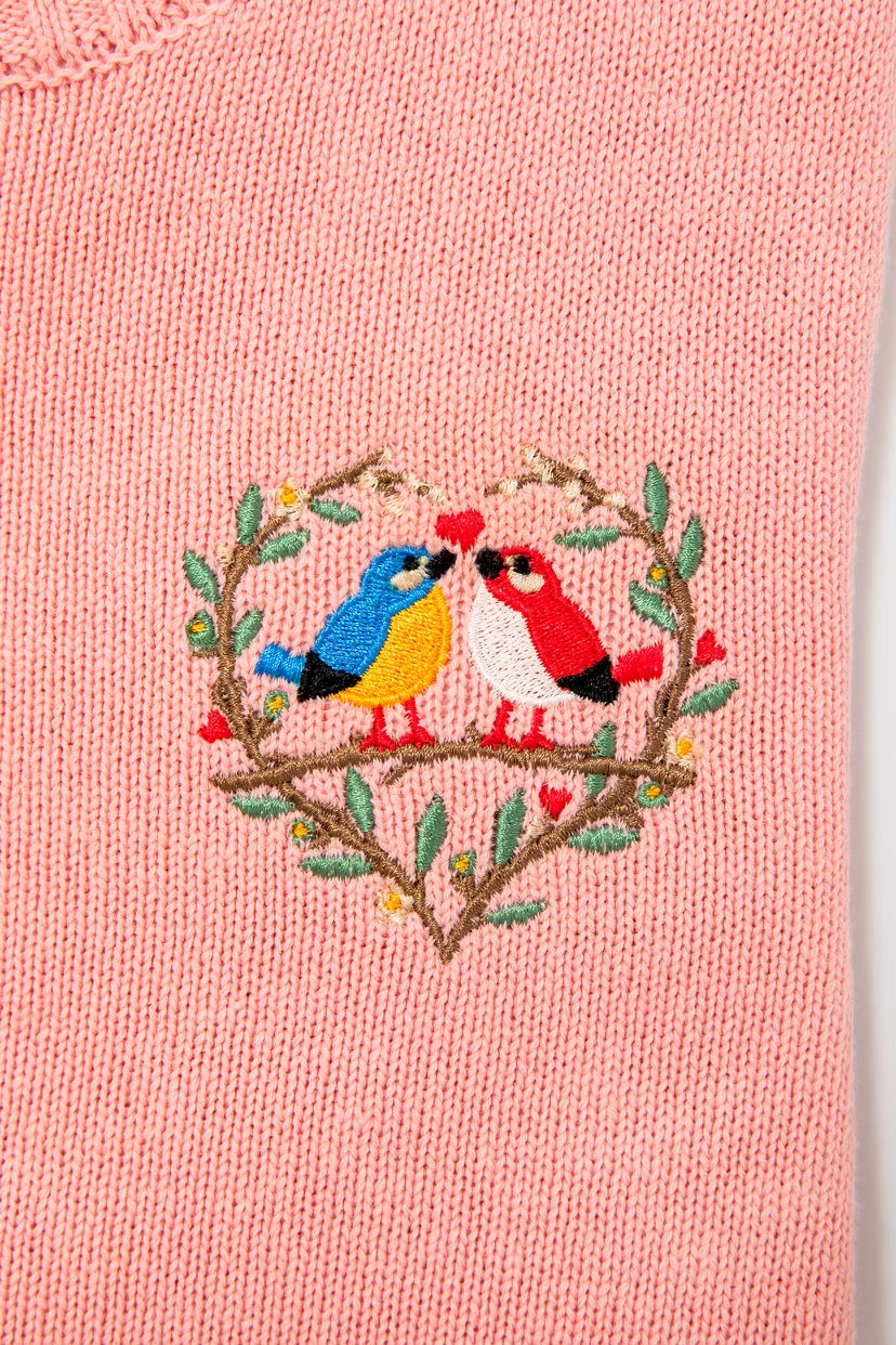 Lovebirds Embroidered Sweater