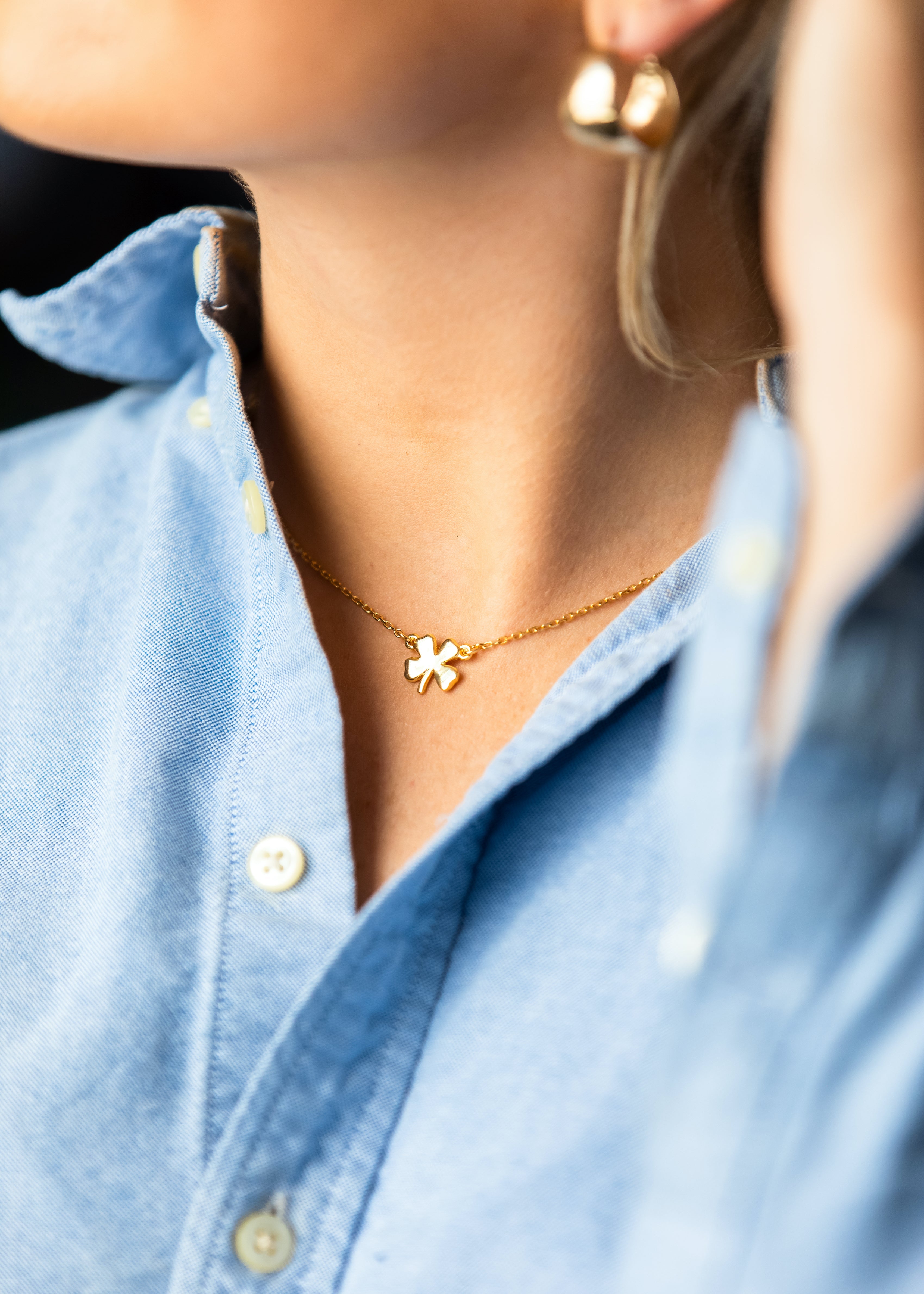 Gold Four Leaf Clover Necklace