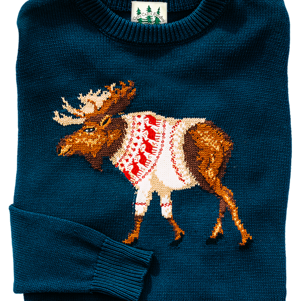 KJP McCallister Moose Crewneck Holiday Sweater – Kiel James Patrick