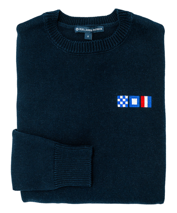 Nautical Flag Monogram Sweater- Men's