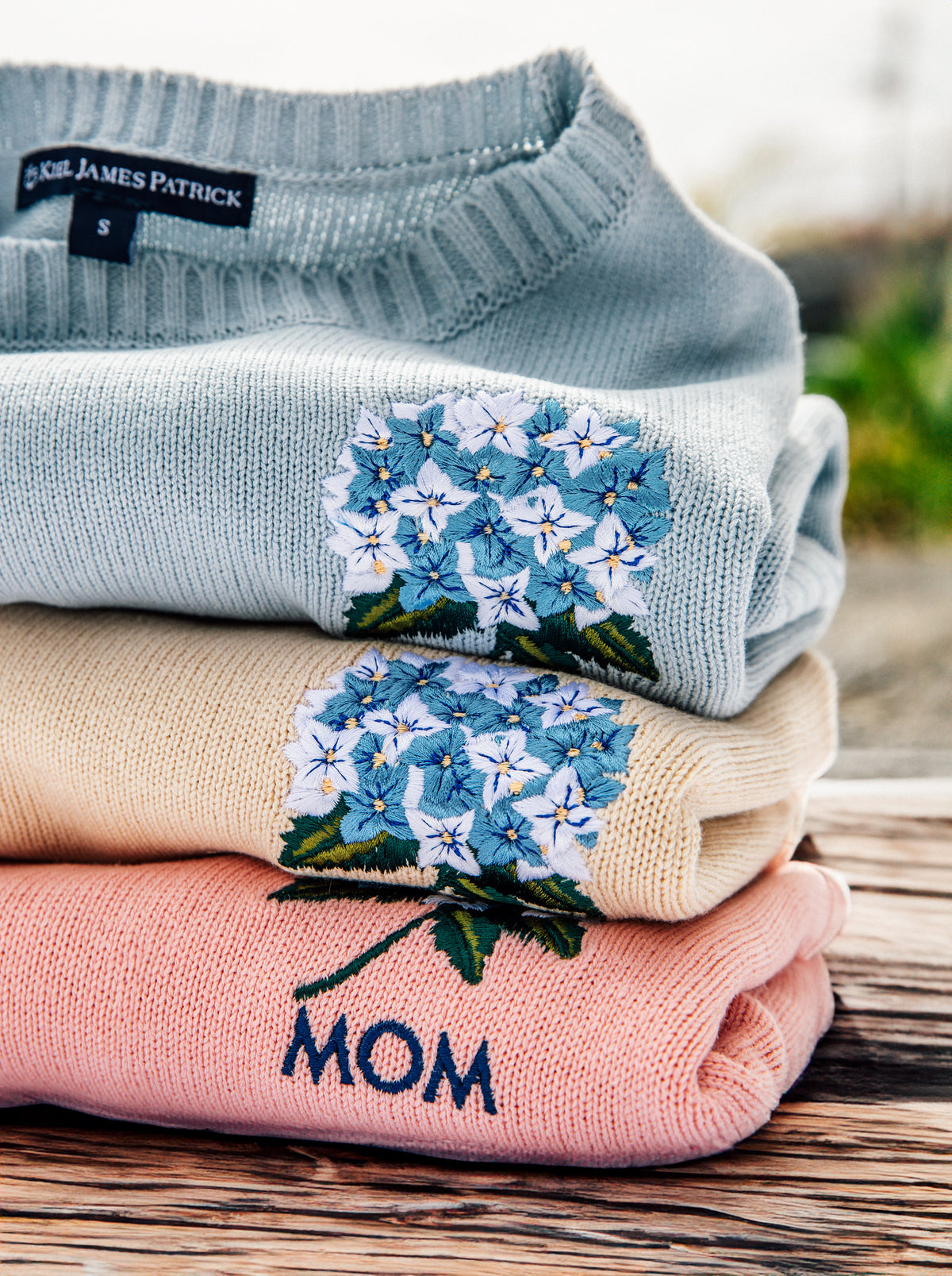Hydrangea Embroidered Monogram Sweater