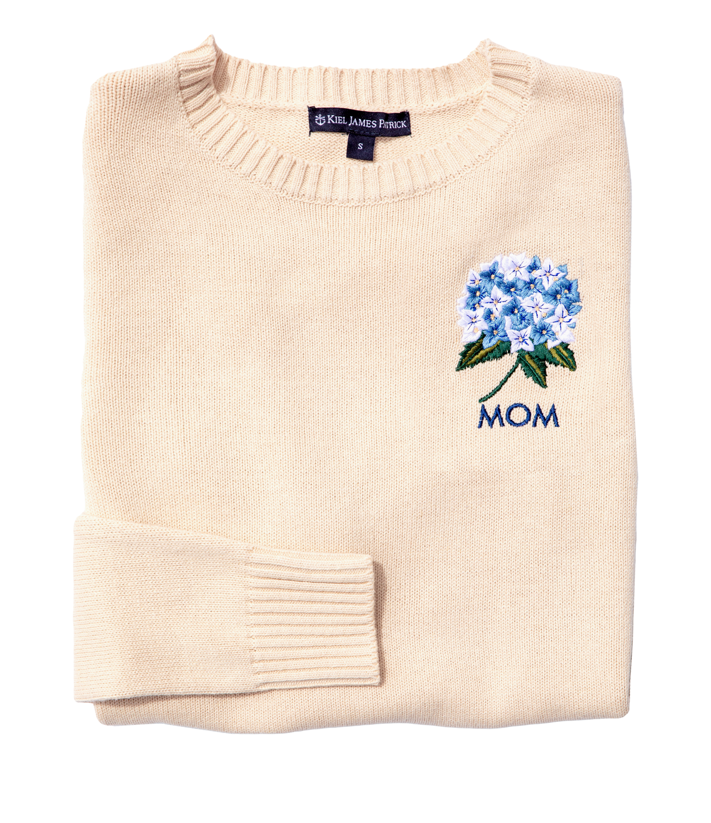 KJP Women's Hydrangea Embroidered Monogram Sweater in Blue – Kiel KJP Women's Hydrangea Embroidered Monogram Sweater in Blue – Kiel