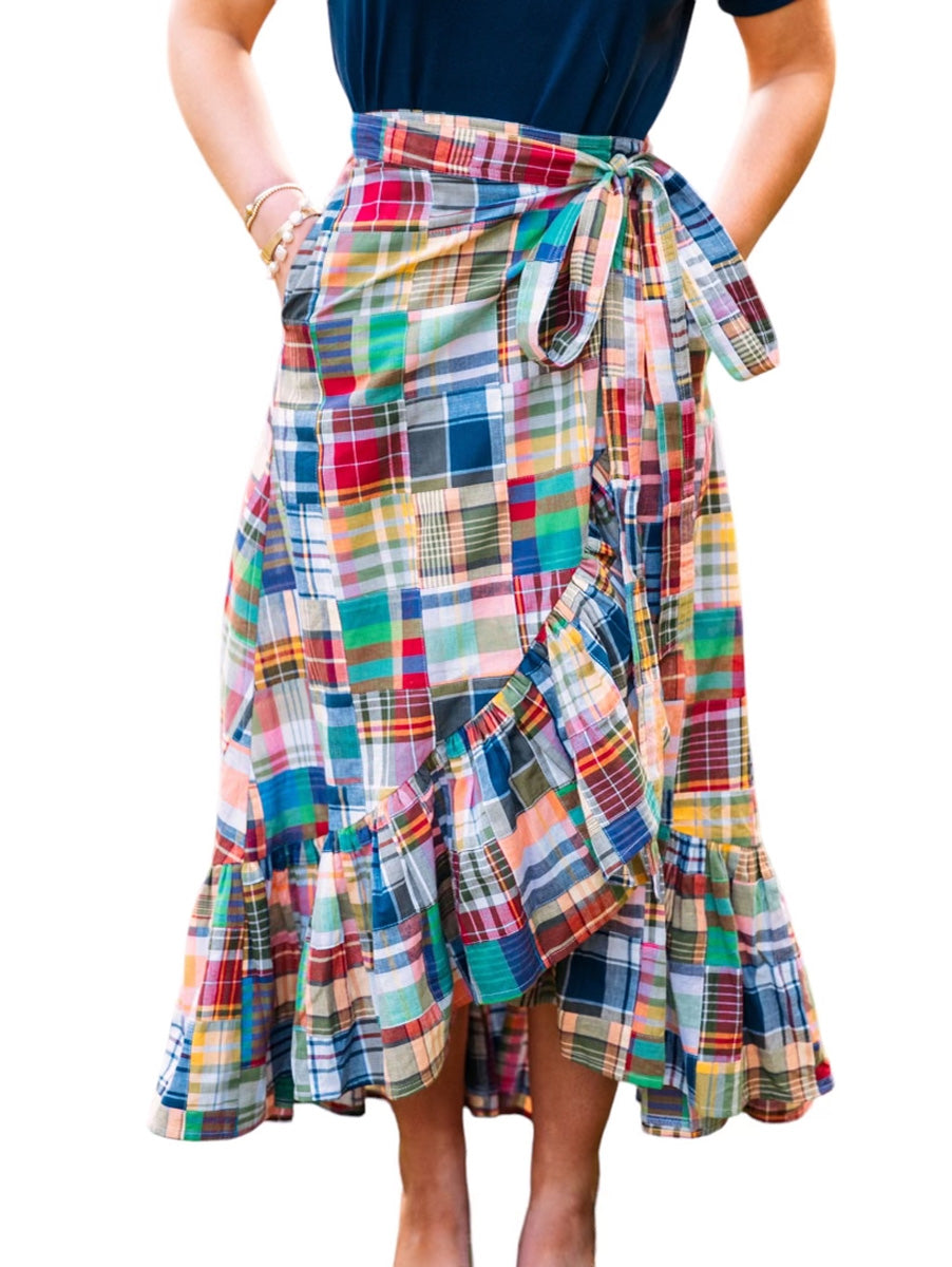 Montauk Patchwork Madras Skirt