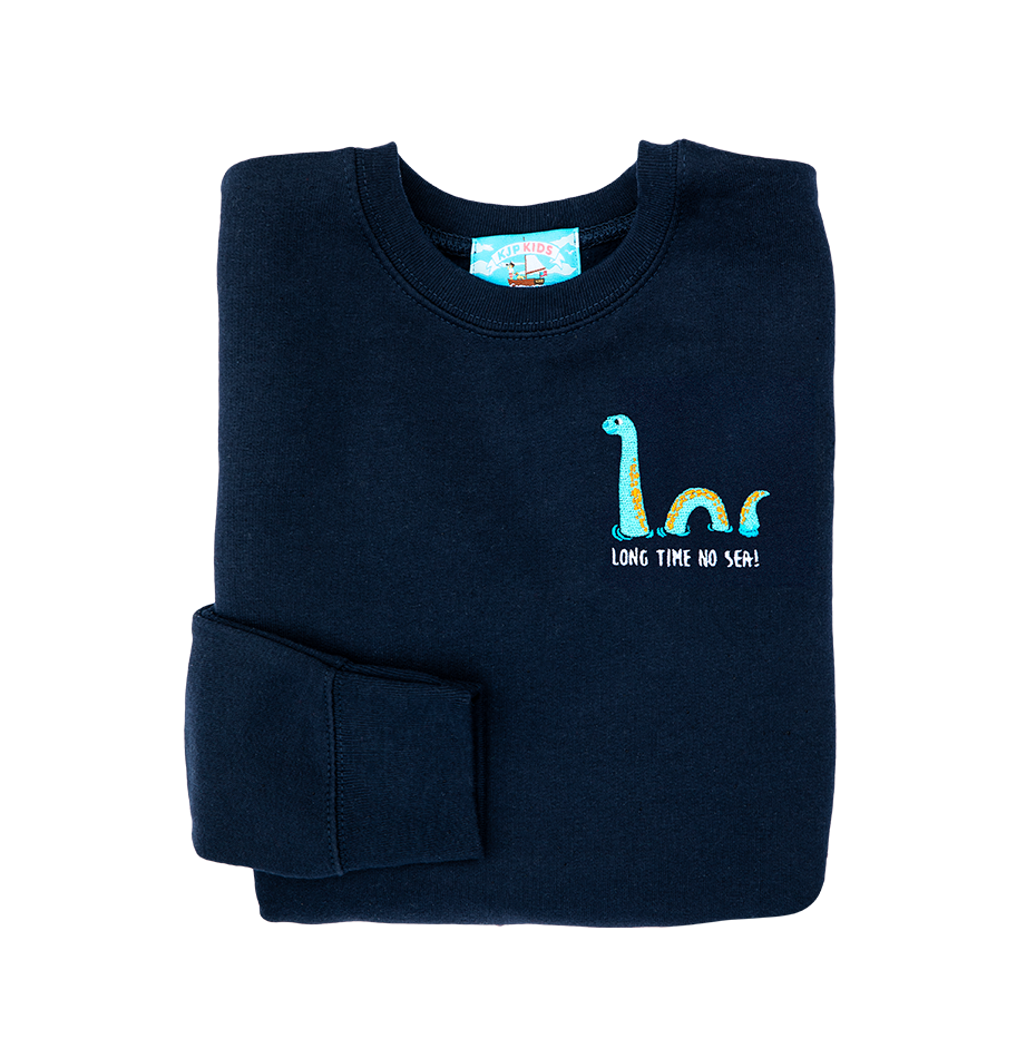 Long Time No Sea Embroidered Kids Sweatshirt