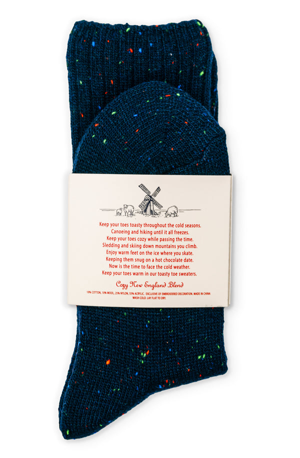 The Heart Donegal Sock- Navy