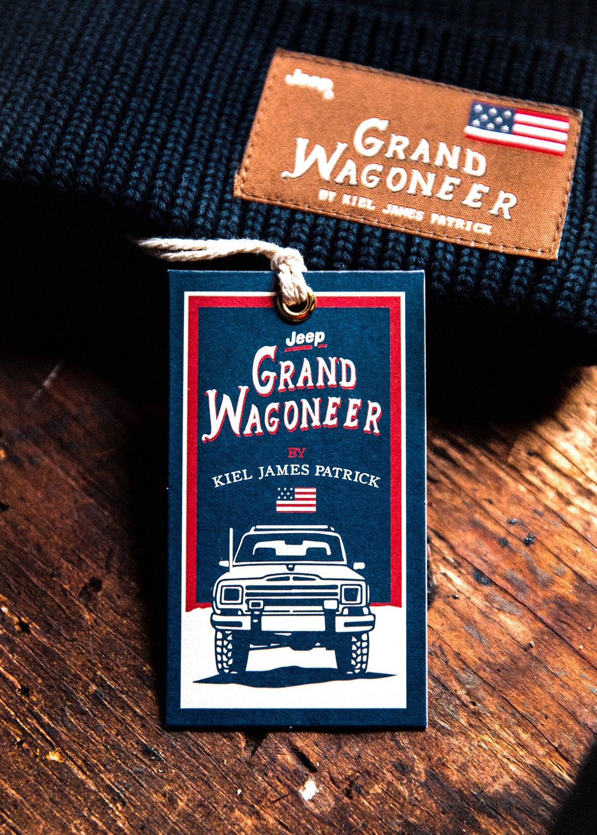 Jeep® x KJP Grand Wagoneer Knit Beanie in Navy