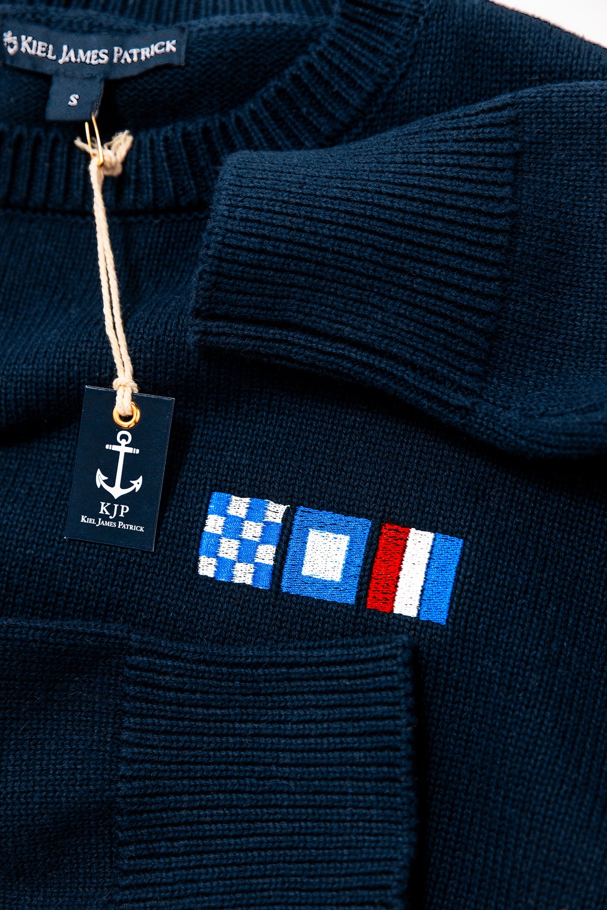 Nautical Flag Embroidered Monogram Sweater - Men's