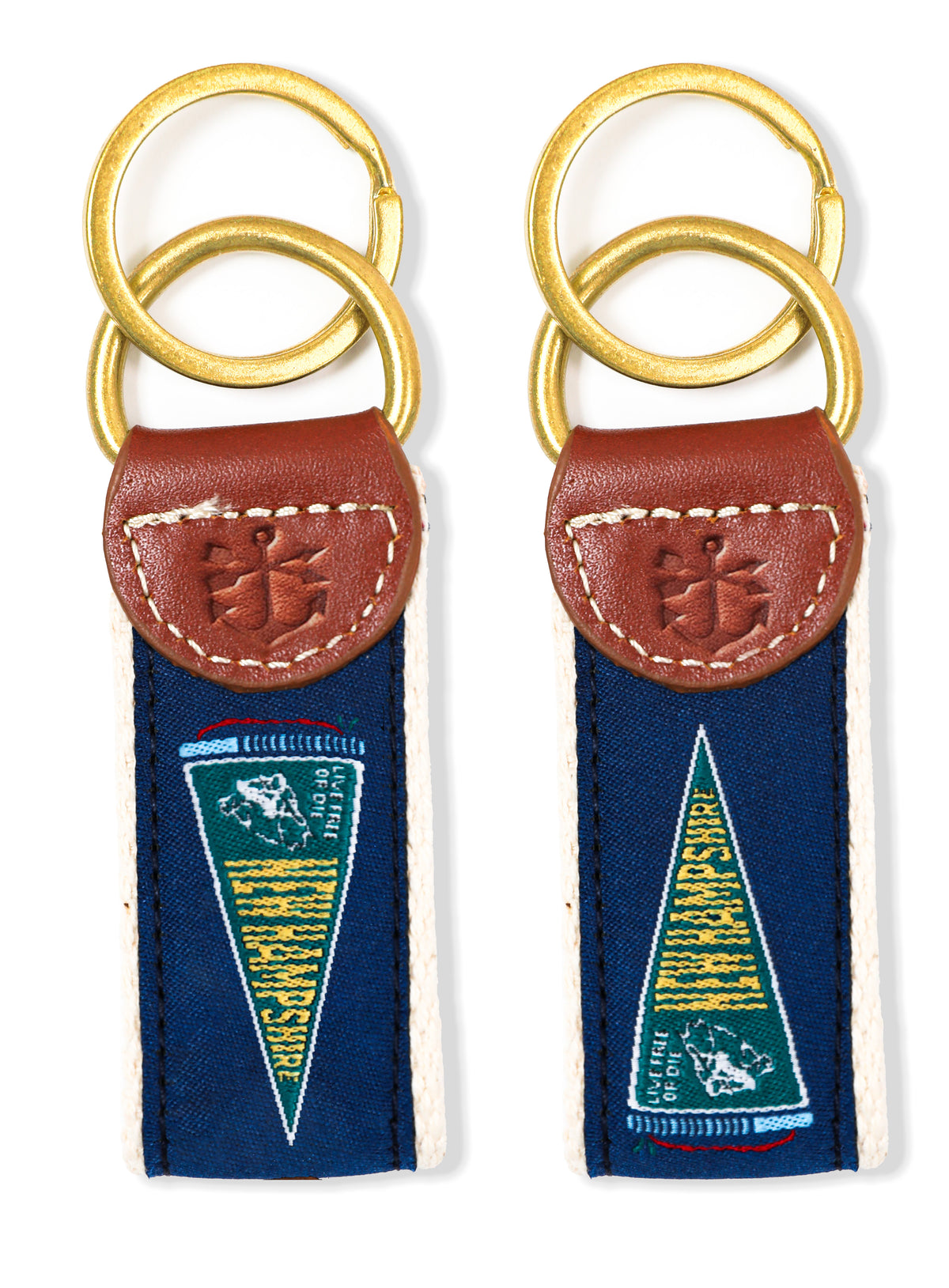 New Hampshire Pennant Flag Ribbon Key Fob