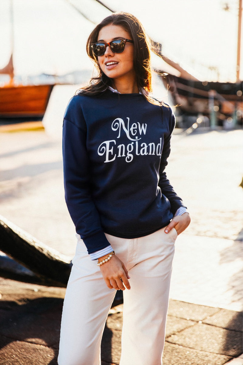 New England Crewneck- Navy