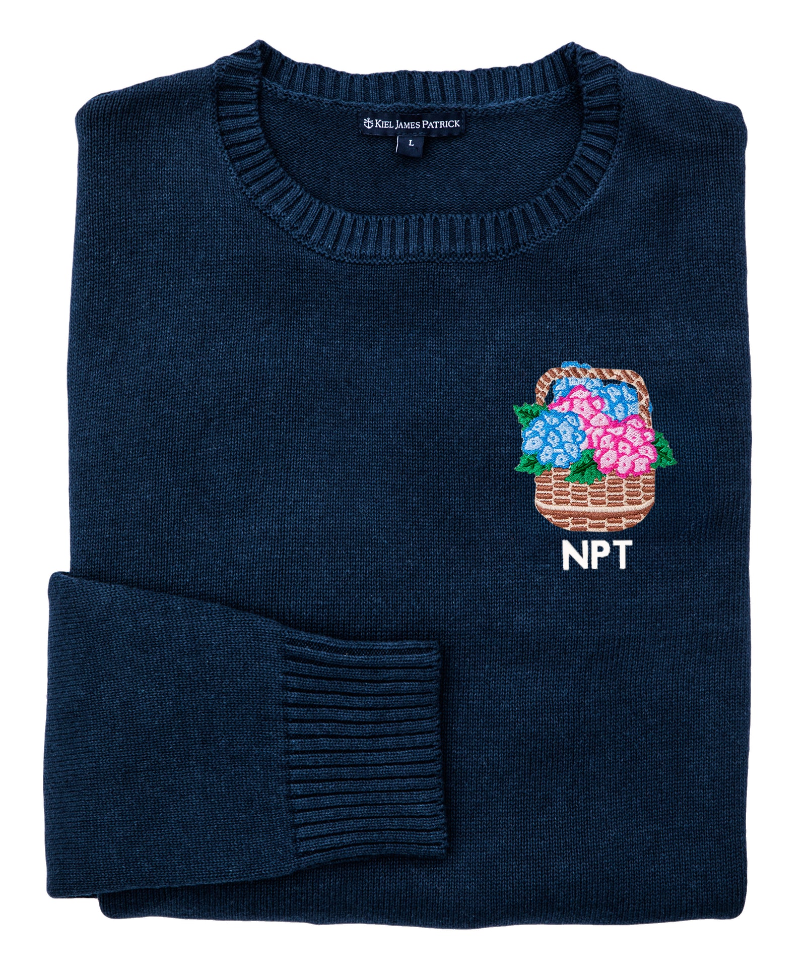 KJP Women's Nantucket Basket Custom Embroidered Monogram Sweater