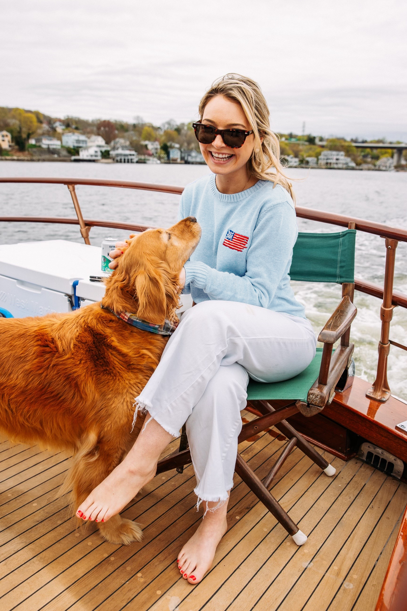 Old Glory Embroidered Sweater (Women's)