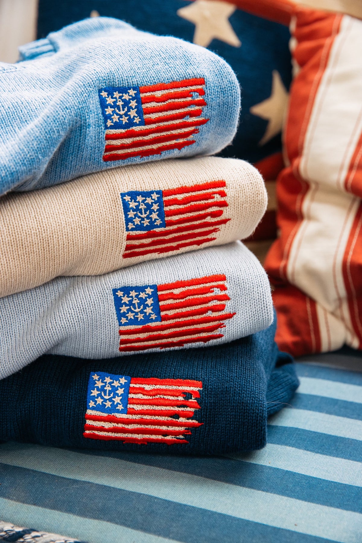Old Glory Embroidered Sweater - Women's