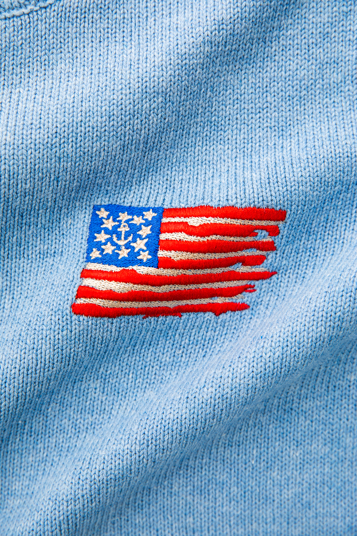 KJP Men's Old Glory Flag Embroidered Crewneck Sweater