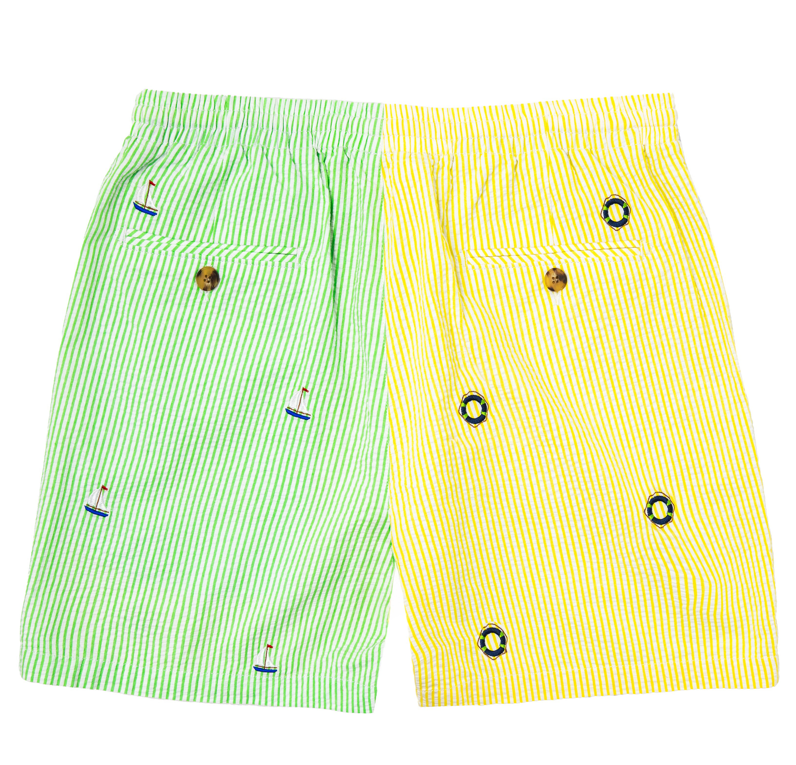 Out To Sea Seersucker Drawstring Shorts