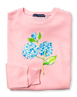 Hydrangea Bloom Sweatshirt- Pink