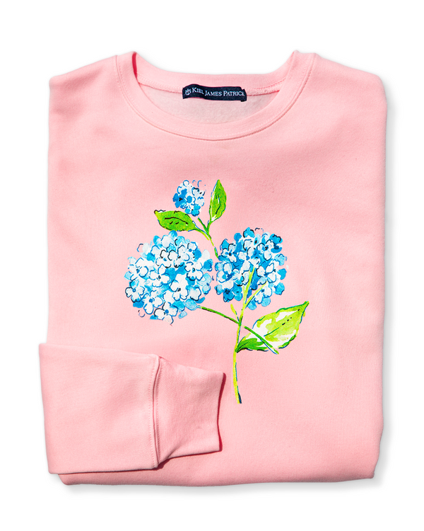 Hydrangea Bloom Sweatshirt- Pink