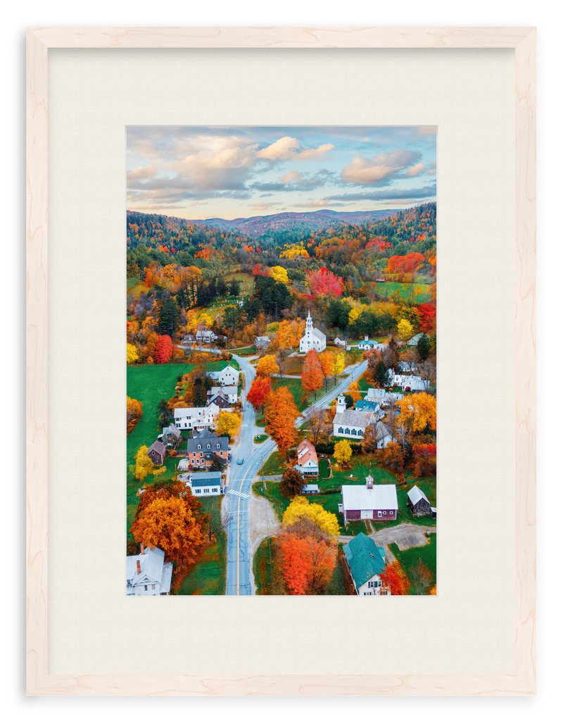 Fall Town Charm Framed Art Print