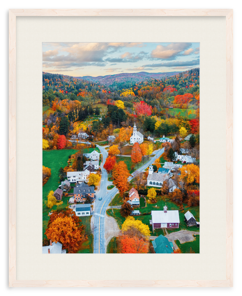 Fall Town Charm Framed Art Print