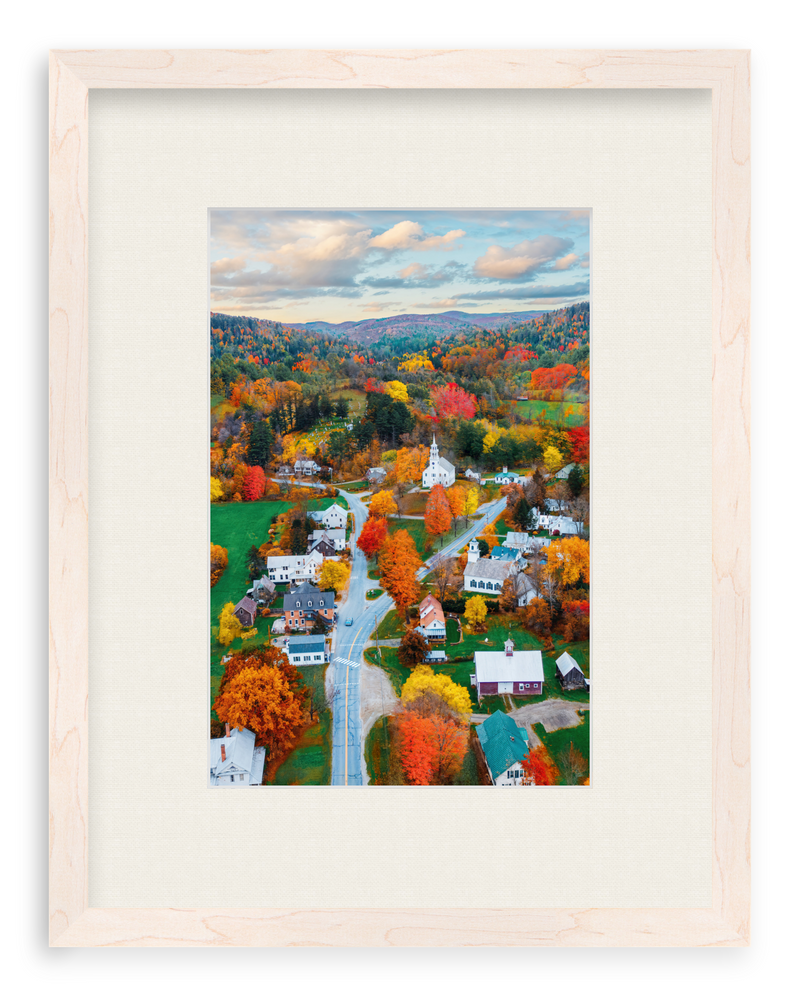 Fall Town Charm Framed Art Print