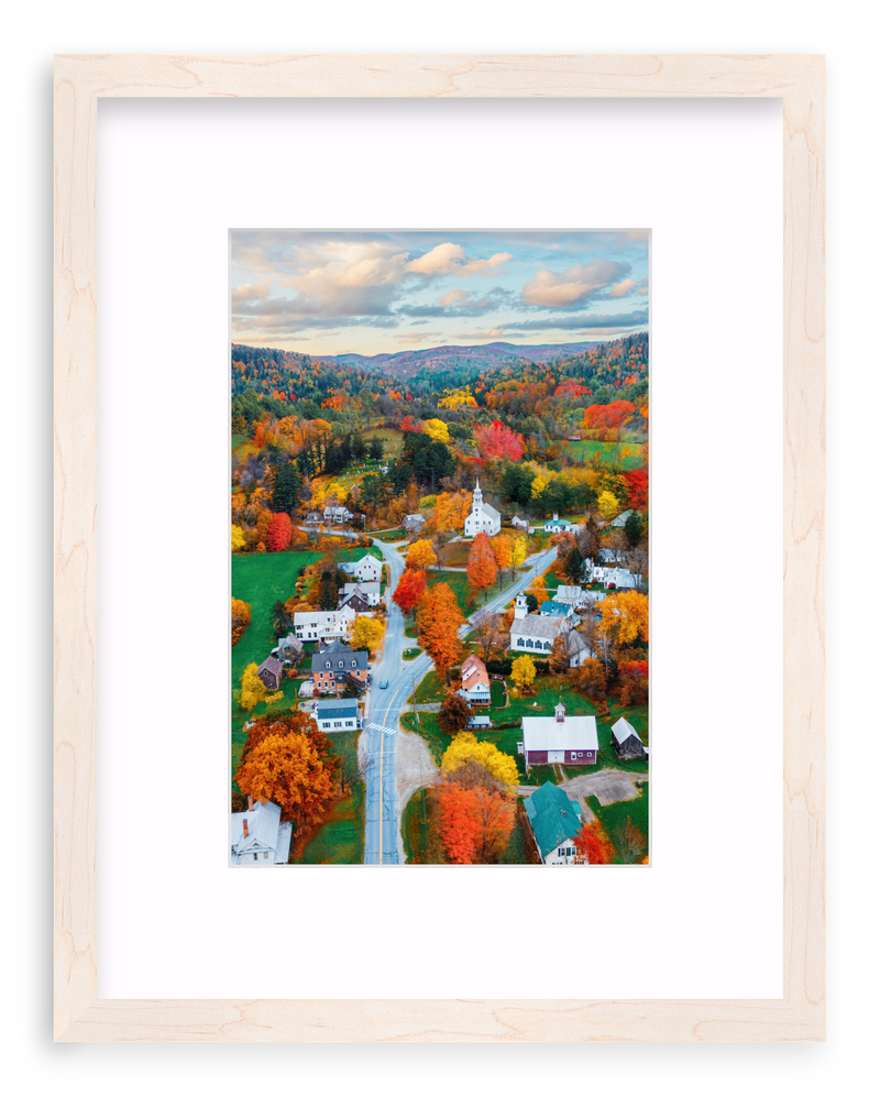 Fall Town Charm Framed Art Print