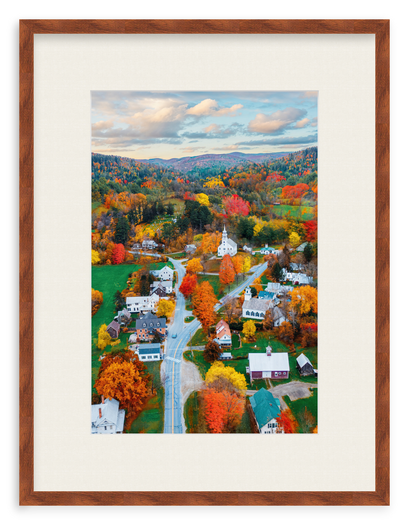 Fall Town Charm Framed Art Print
