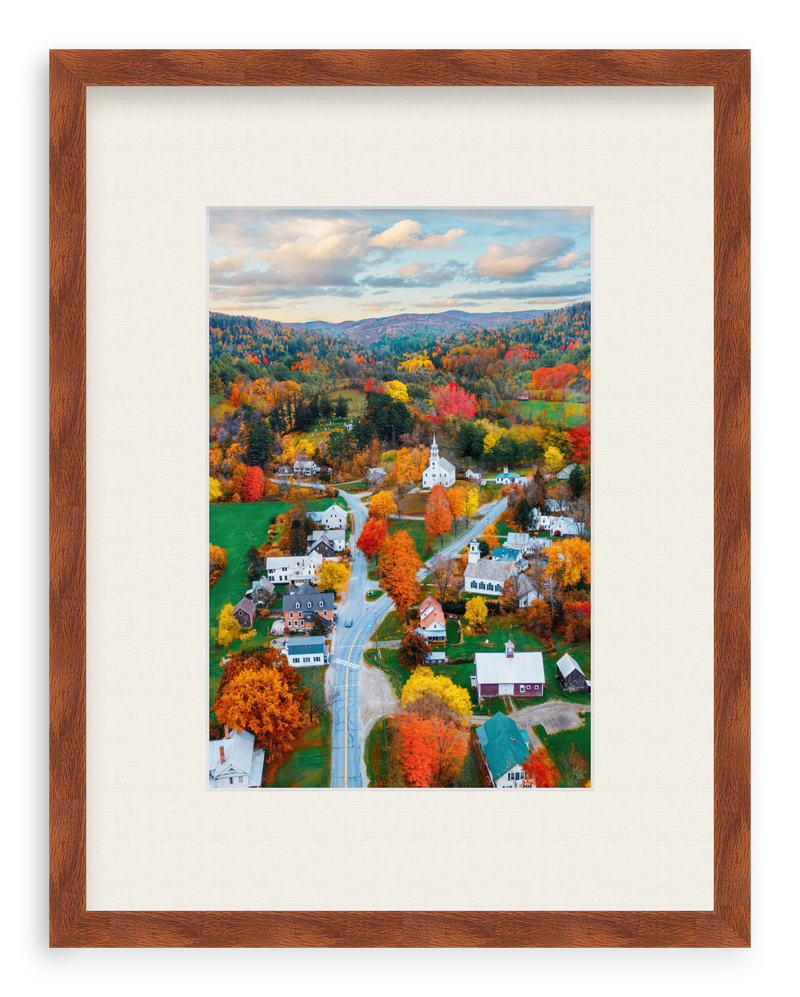 Fall Town Charm Framed Art Print