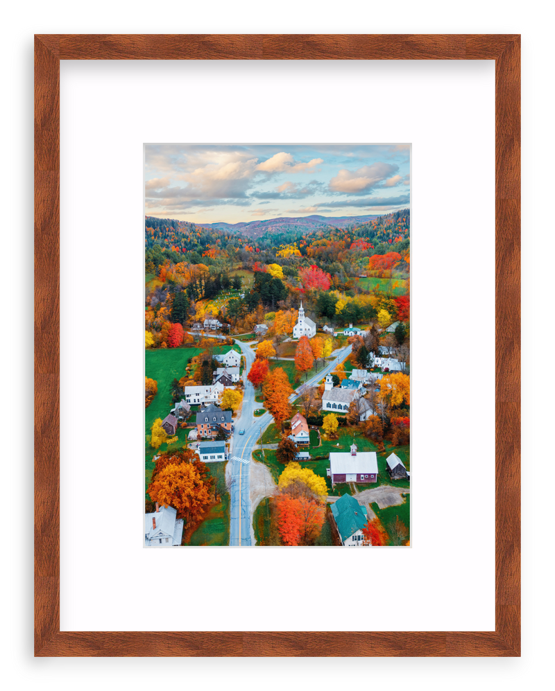 Fall Town Charm Framed Art Print