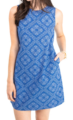 Summer Blues Paisley Shift Dress