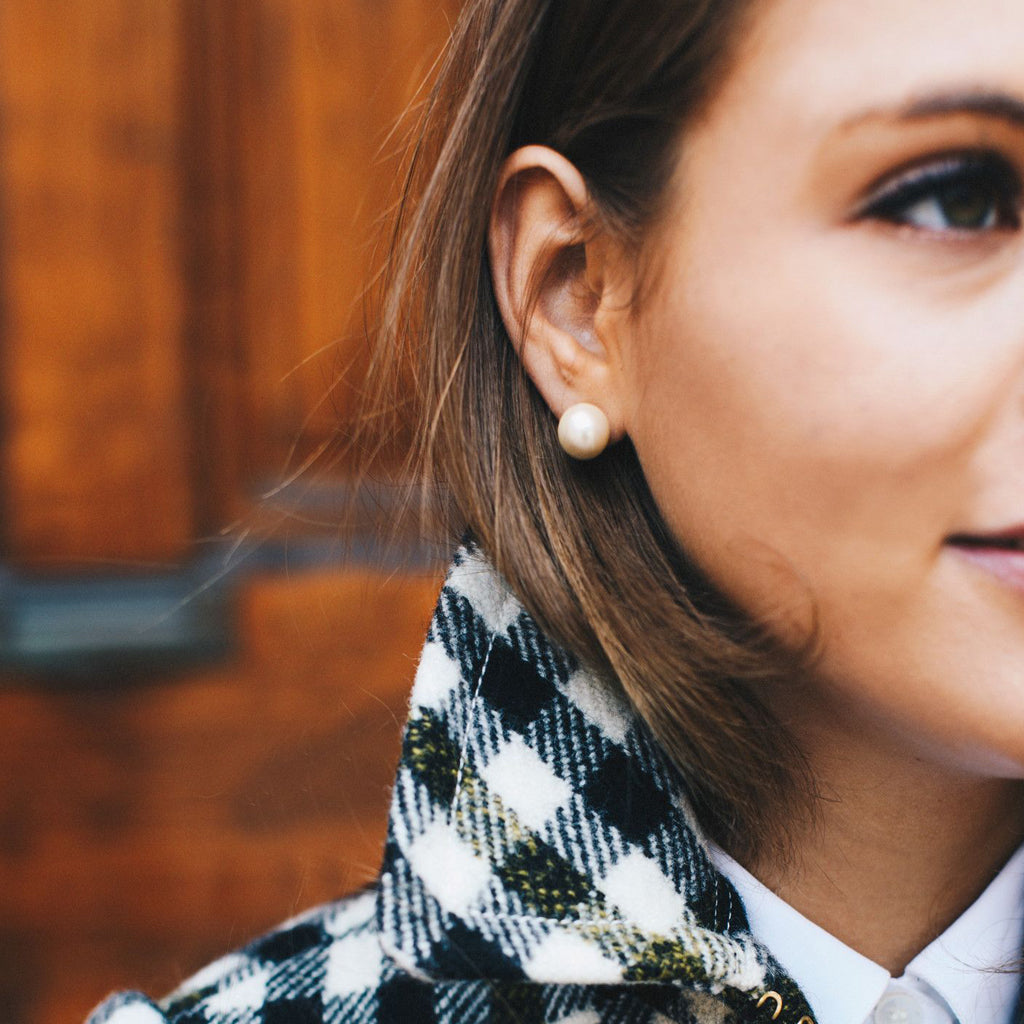 Simple & Elegant Pearl Earrings - 12mm