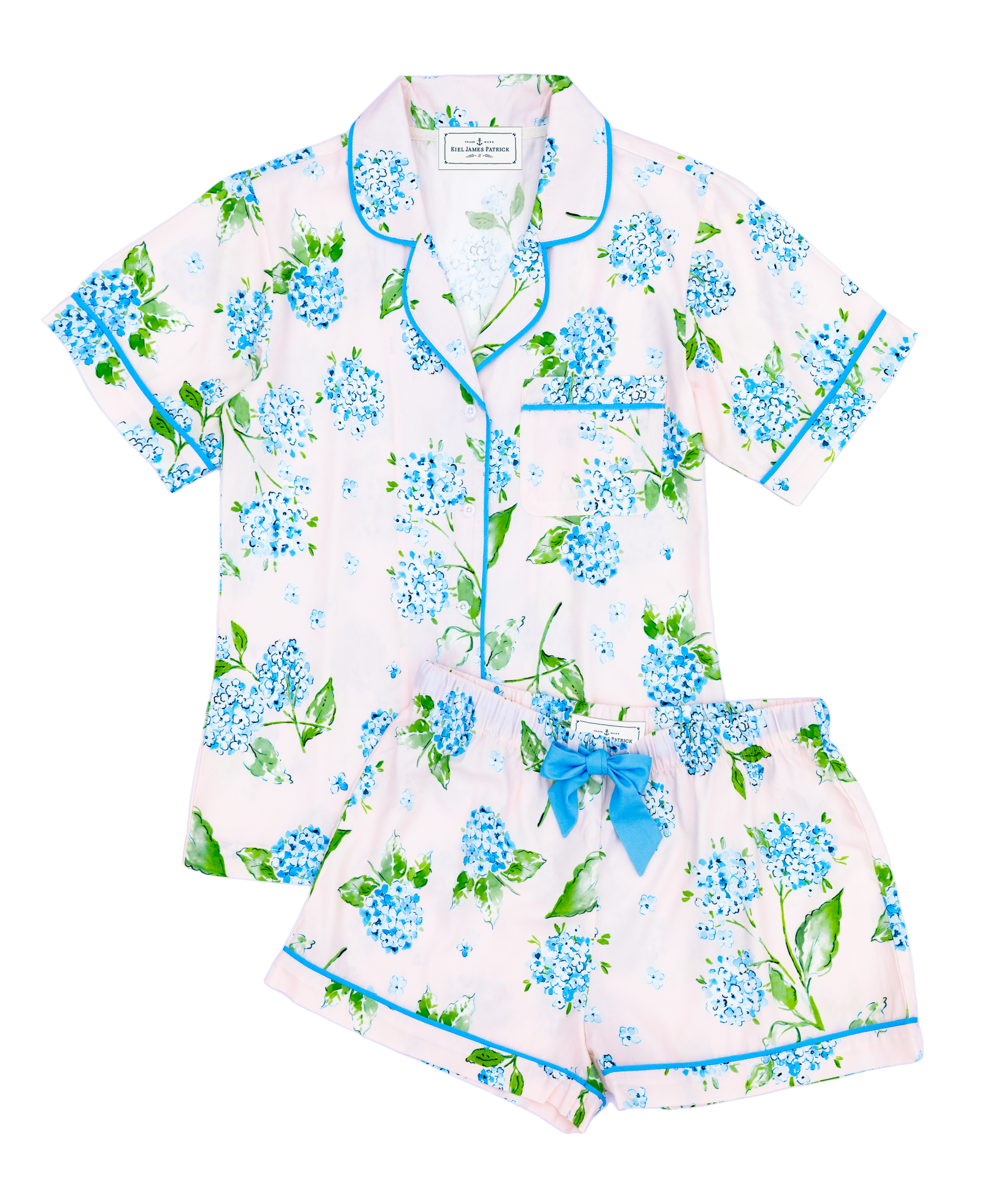 Hydrangea Drawstring Shorts Pajama Set