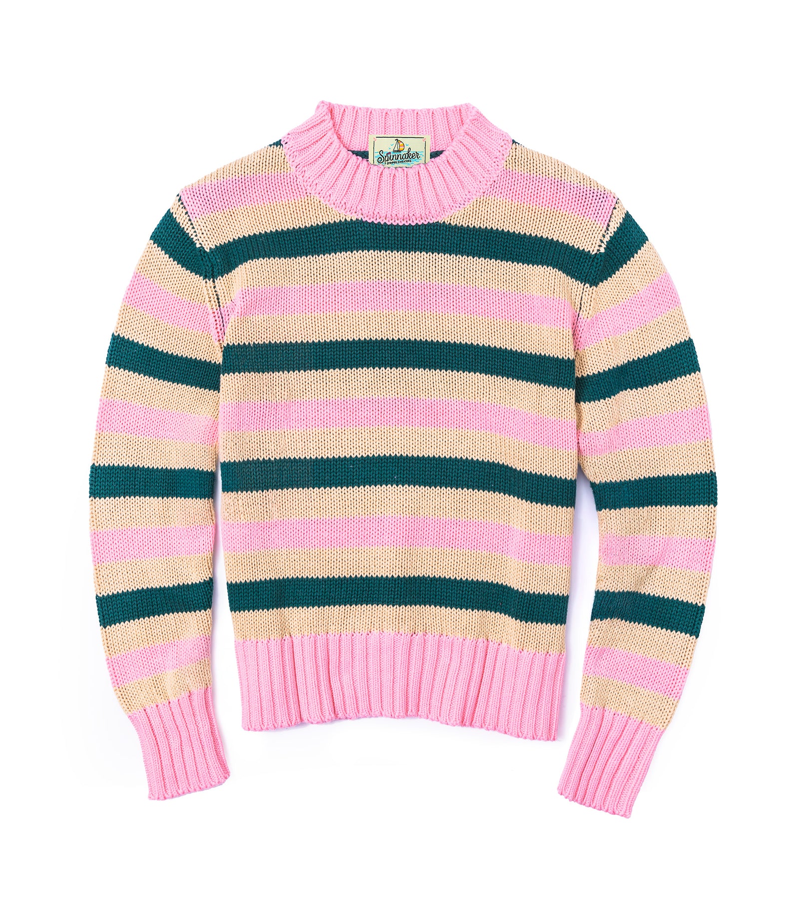 PinkTanandGreenSpinnakerStripe
