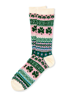 Pink Irish Fair Isle Socks